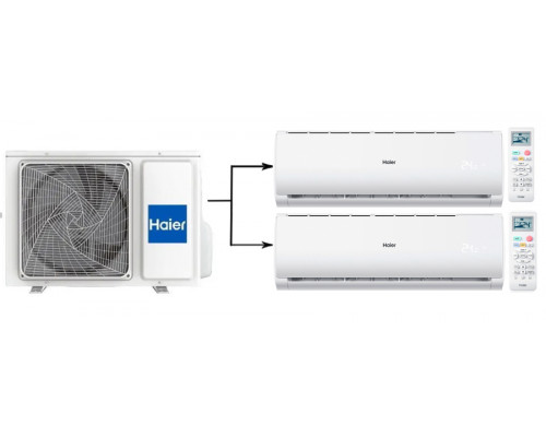 Мульти сплит-система на 2 комнаты Haier Leader Super Match 2U40S2SM1FA/AS07TS6HRA-M*2шт