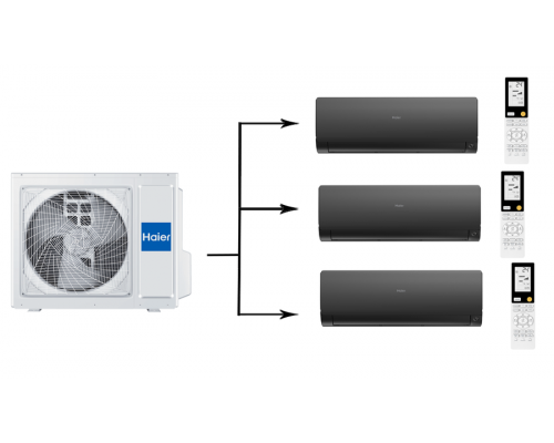 Мульти сплит-система на 3 комнаты Haier Flexis Super Match 3U55S2SR5FA/AS35S2SF2FA-B/AS25S2SF2FA-B*2шт