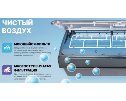 Настенный внутренний блок мульти-сплит системы Centek CT-66AMWM-H12/4R3B(HG)